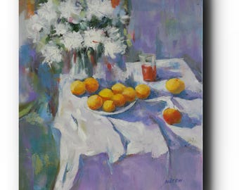 White Blossom Still Life Giclée Print | Neutral Floral Wall Art