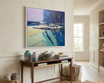 Abstract Landscape Giclée Print | Blue Grove Japandi Wall Art, Modern Minimal Decor