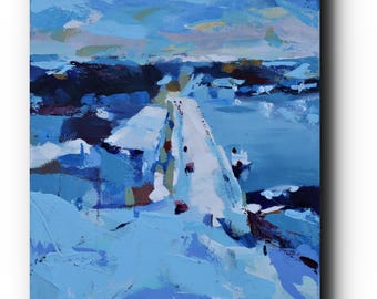 Landscape Giclée Print on Paper or Canvas | Montreal Winter Street | Contemporary Impressionist Wall Art