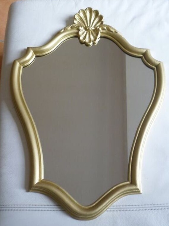 Ancien Miroir Glace Doré