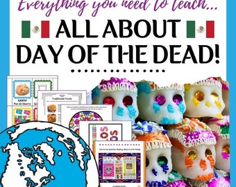 Dia De Los Muertos Unit Study | Day of the Dead | School Project | Digital Download | Homeschool Curriculum | Mexico Unit | Mexico Project