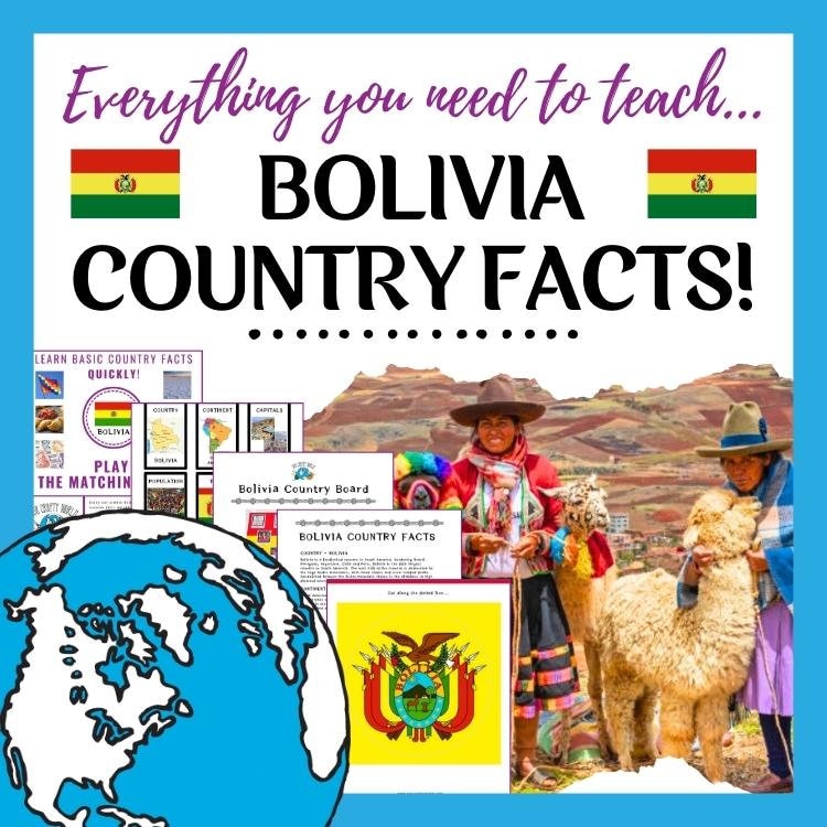 Bolivia Unit Study /Bolivia School Project / School Project / Homeschool Curriculum / Cultural Fair / Research Project / Geography Project