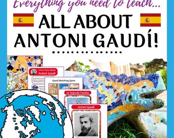 Antoni Gaudi Unit Study | Spain Unit Study | SPAIN Europe Spanish Unit Study Cultural Studies Educational Bundle | Homeschool Curriculum