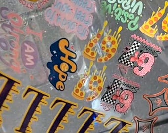 Custom Full Color personalized name png sticker clear UVDTF Transfers | Ready To Apply | Decals | Stickers | Cup Wraps
