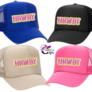 Howdy Fuzzy Patch Glitzer Cool it Cowboy bestickt Trucker Hut Mütze Küsten Braut Party Junggesellinnenabschied Independance day gift