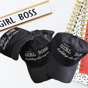 Sólo una jefa construyendo su imperio chica emprendedora gorra de béisbol de mezclilla desgastada bordada