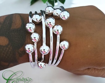 Venta de pulseras de plata de ley .925 con puños de las Indias Occidentales, hechas a mano, estilo caribeño, africano, grueso, estilo africano.