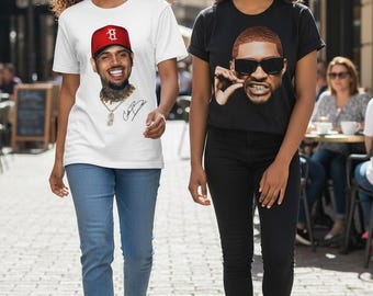 R&B big face Raymond and Chris signature unisex concert T-shirt tour merch matching best friend tee