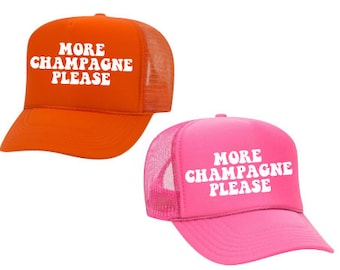 Mehr Champagner Bitte Trucker-Mütze Veuve Trucker-Mütze | Sommer-Trucker-Mütze | Poolhüte | Champagnerhut | Strandhut | | Geschenke für Sie |