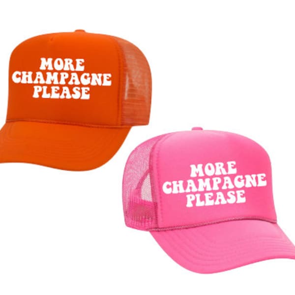 More Champagne Please Trucker Hat Veuve Trucker Hat | Summer Trucker Hat | Pool Hats | Champagne Hat | Beach Hat | | Gifts For Her |