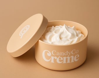 CandyCo. Creme Handmade Whipped shea butter Tallow Balm - Organic Body Butter with Infused vanilla Olive Oil  Eczema, Rosacea, Baby - 7 oz