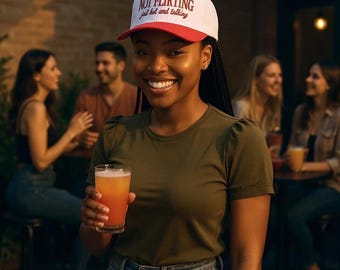 Not flirting just hot and talking Two Tone fast shipping embroidered SnapBack Gift girls trips team handmade in Georgia Trucker Vacation