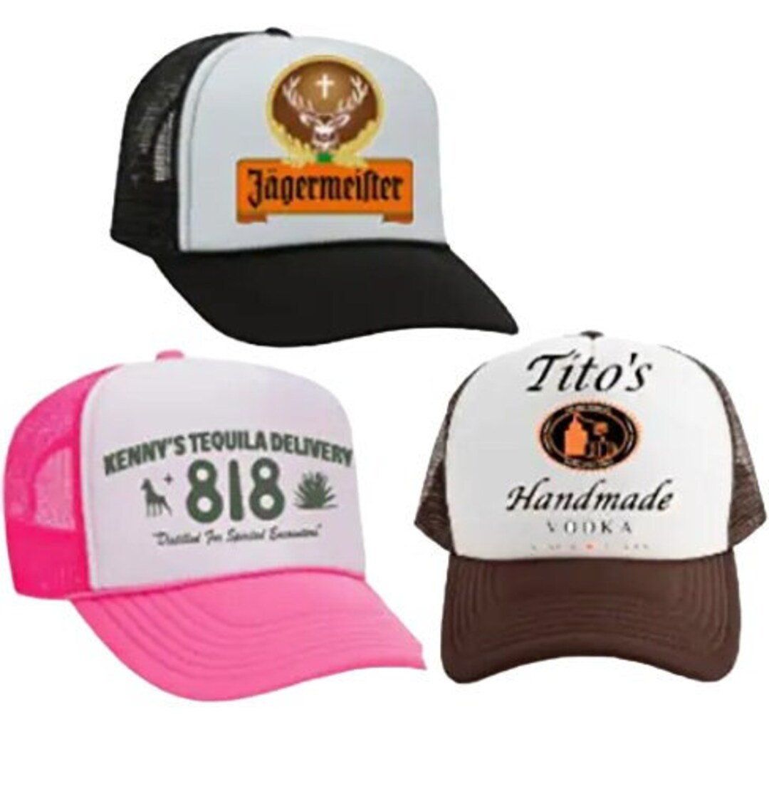 Vodka Handmade Tequila Trucker Hat, Kendall White Trucker Hat, Party Hat, Alcohol Trendy Pink Etsy