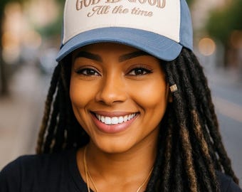 God is good all the time Hat Down Two Tone Retro embroidered Snapback Trucker beer custom scripture bible praise prayer worship