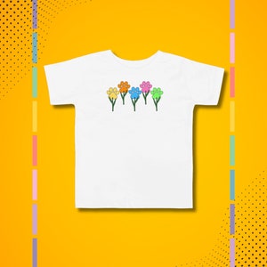 T-shirt à manches courtes pour tout-petit avec empreinte de fleurs