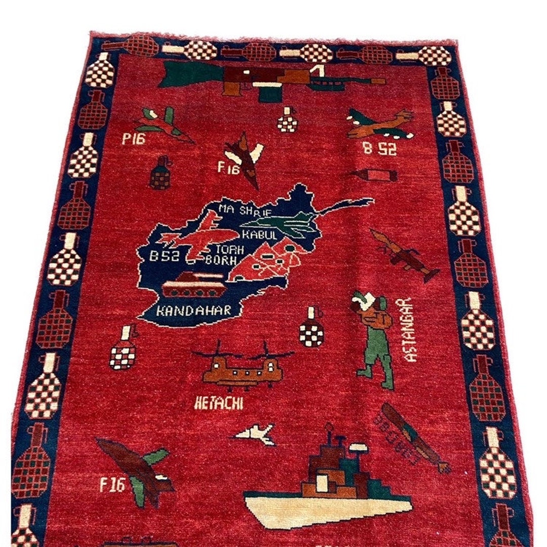 Vintage Afghan War Rug Etsy