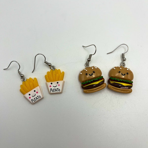 Hamburger and Fries Earrings