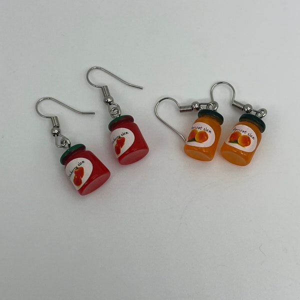 Cute Little Jam Earrings (Apricot, Strawberry)