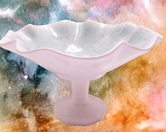 Pedestal Serving Bowl New Green Melamine Wavy Edge Bowl Ceramic Stand Buffet Party Tableware