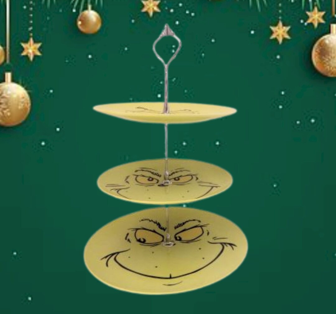 How the Grinch Stole Christmas Three Tier Serving Plate Set 8 & 10 Inch