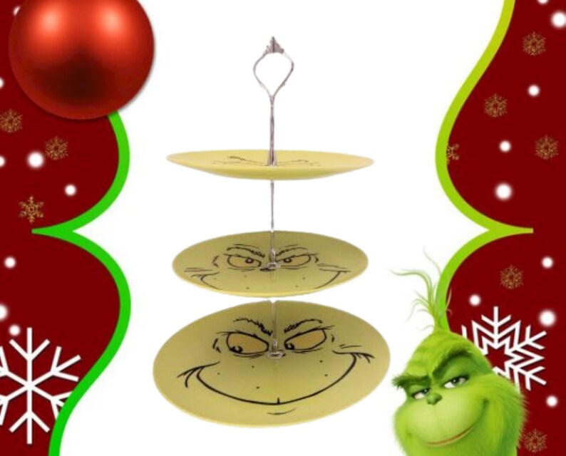 How the Grinch Stole Christmas Three Tier Serving Plate Set 8 & 10 Inch