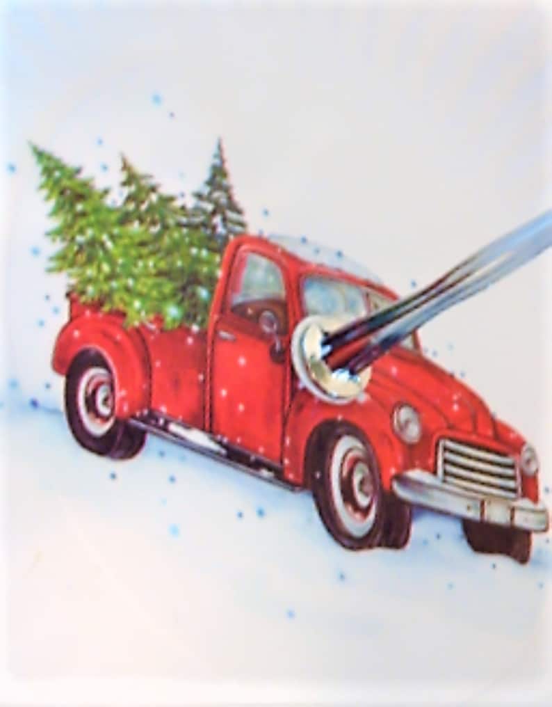 Red Christmas Truck Giving Plates 2 Tier or 2 One Plate Etsy