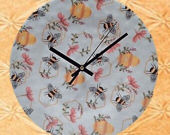 Honey Bee Beehive 電気壁掛け時計 11インチ イエロー ブラック ホワイト メラミンプレート クォーツ アナログ時計 カントリー ファームハウス キッチン 装飾 ギフト