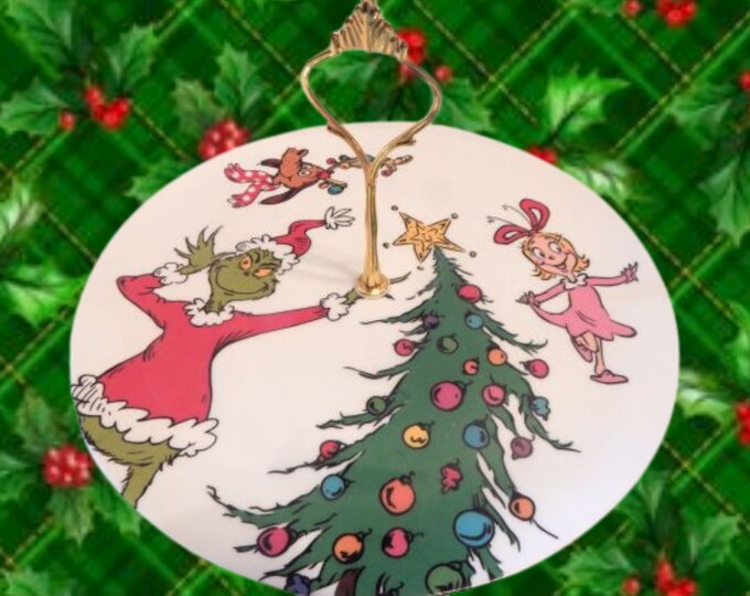 How the Grinch Stole Christmas Max Dog Cindy Lou Who Serving Plate With ...