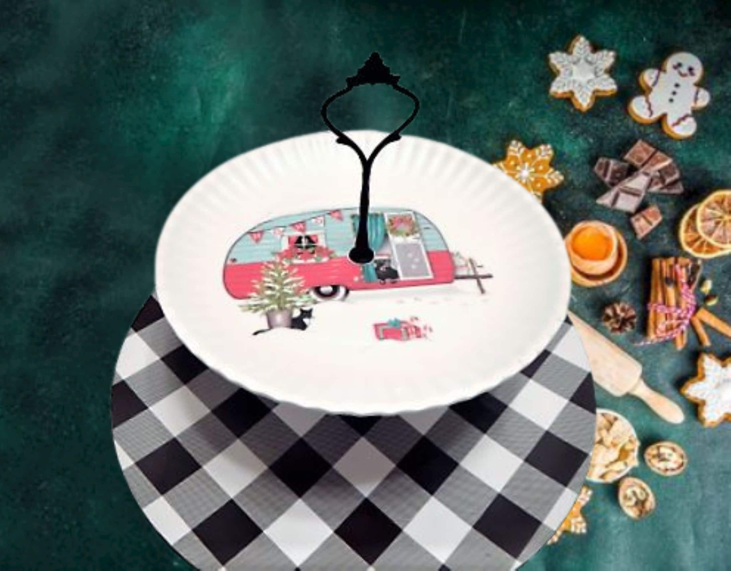 Plaid melamine clearance plates