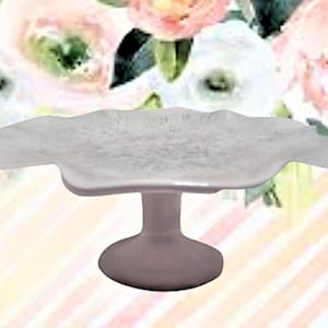 Pedestal Serving Plate New Green Melamine Wavy Edge Bowl Ceramic Stand Buffet Party Tableware