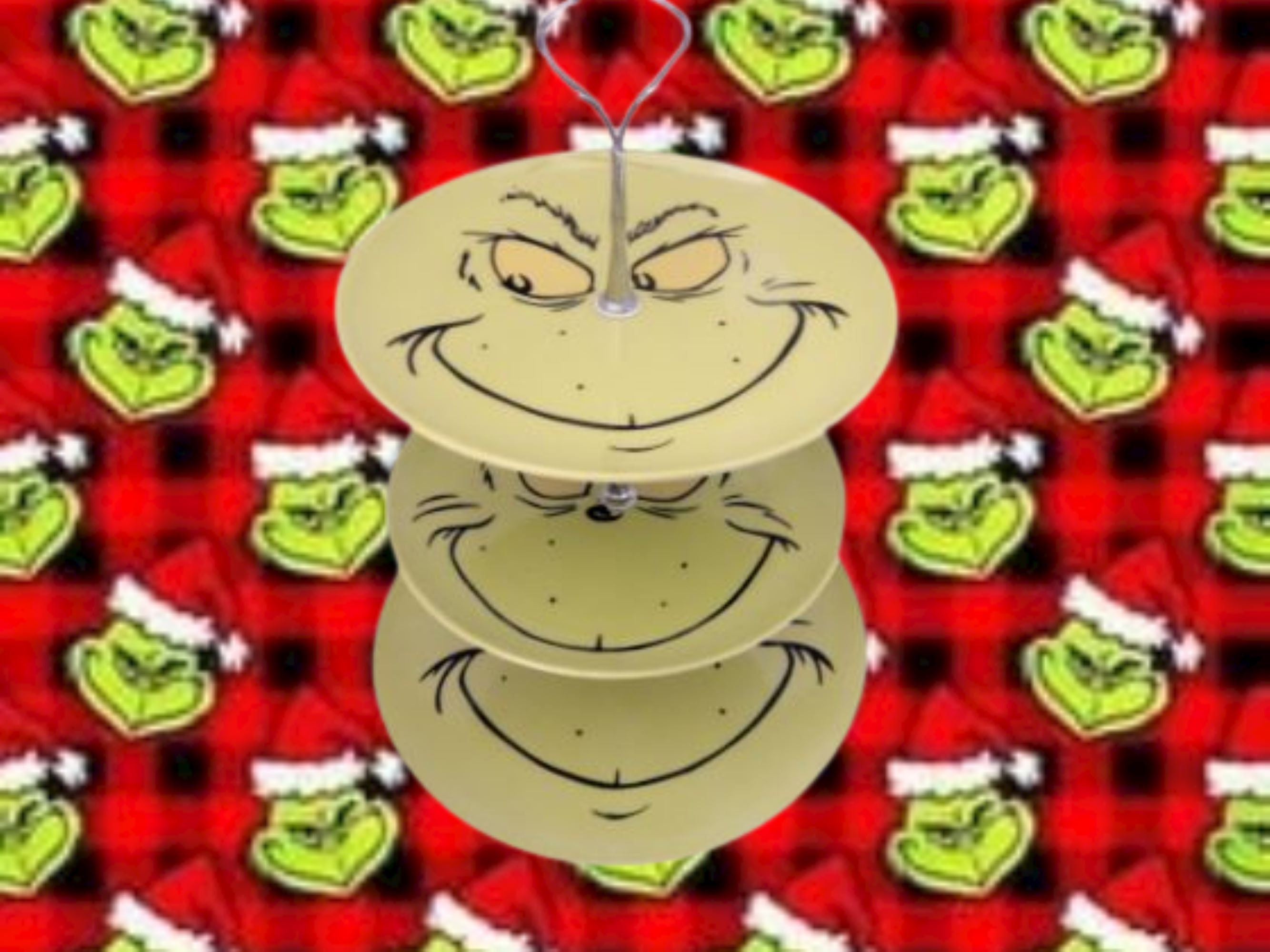 How the Grinch Stole Christmas Three Tier Serving Plate Set 8 & 10 Inch