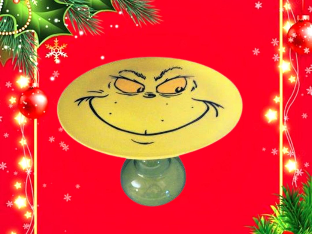 How the Grinch Stole Christmas Pedestal Serving Plate 10 Inch Melamine