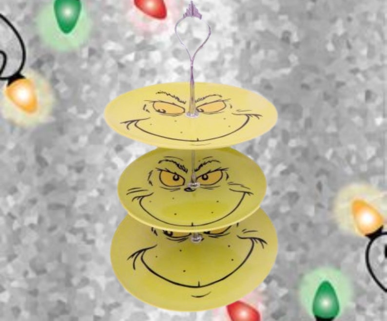 How the Grinch Stole Christmas Three Tier Serving Plate Set 8 & 10 Inch