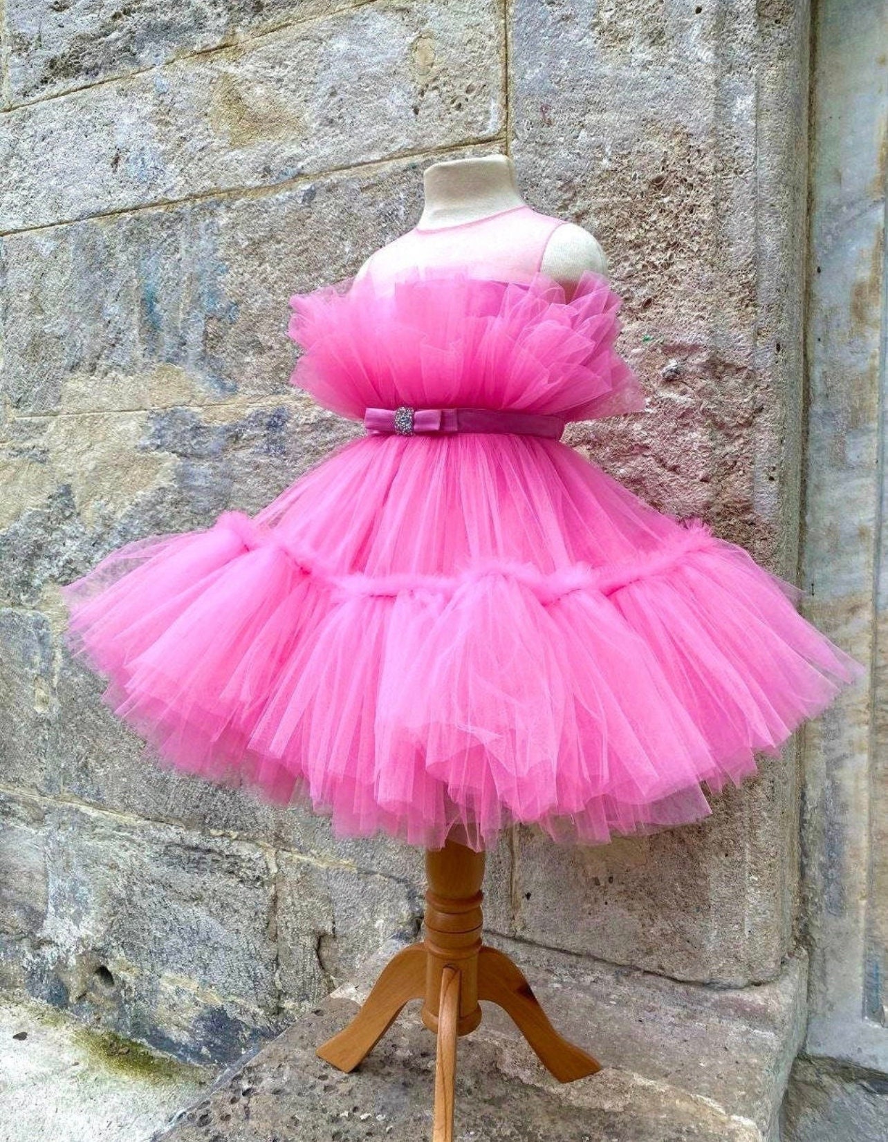 Cute Candy Pink Fluffy Girls Dress Gorgeous Girls Puffy - Etsy Norway