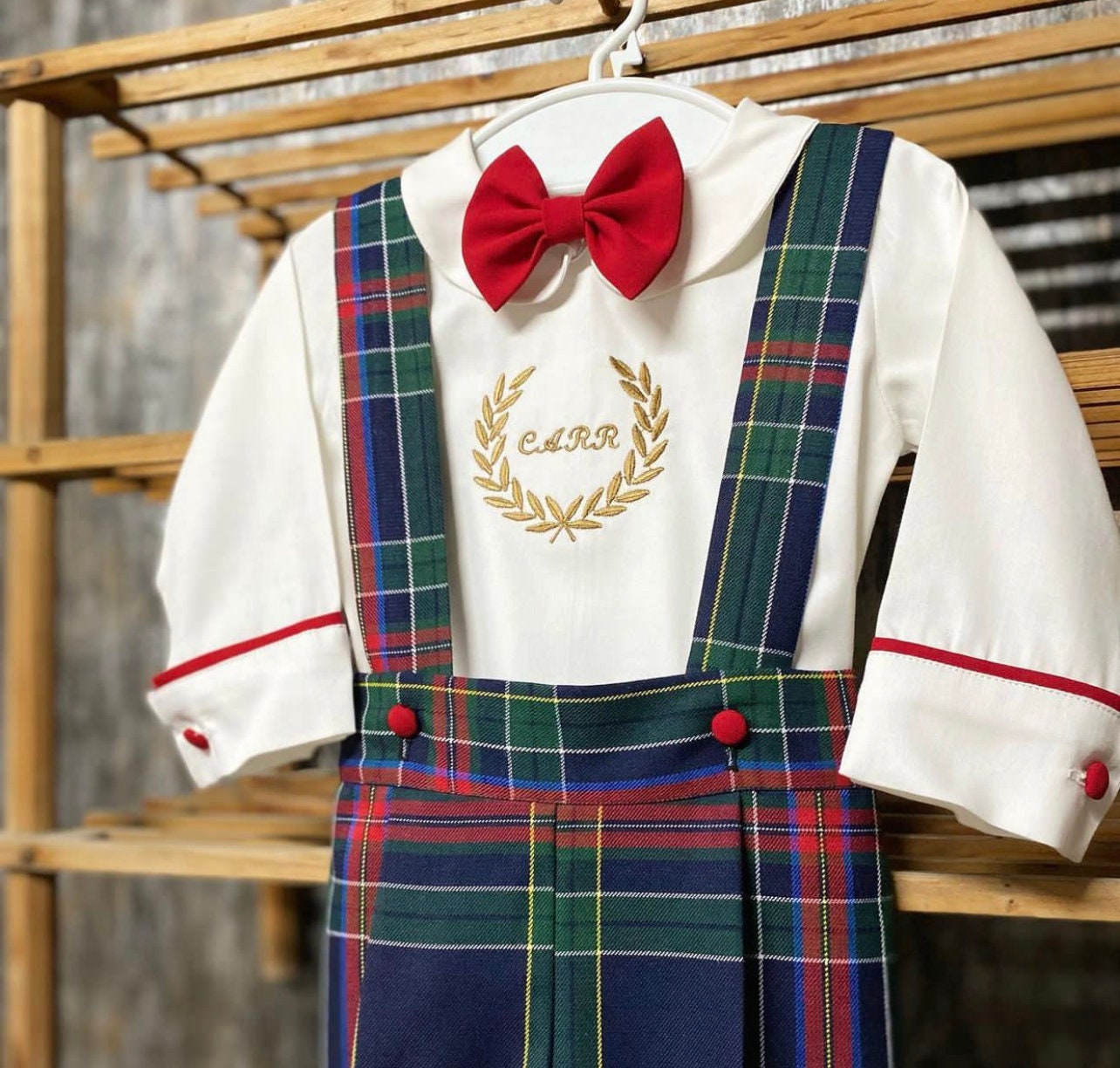 Baby boy tartan spanish outfit cheap