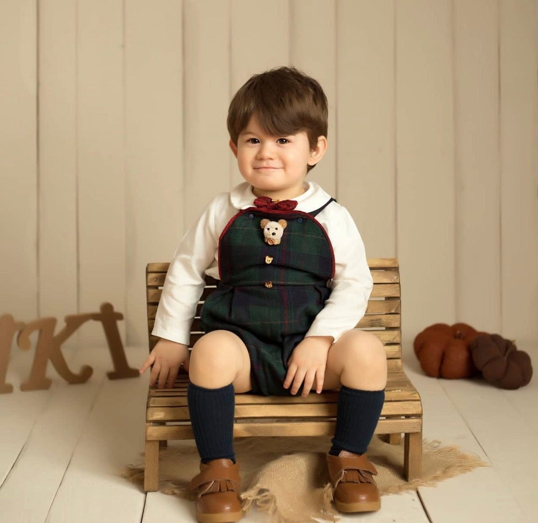 Baby Boys Christmas Romper Baby Boys Birthday Romper Baby Boys Plaid