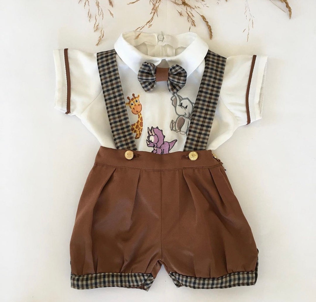 Baby Boys 4 Piece Set Suit for Birthday, Safari Jungle Theme Baby Boys