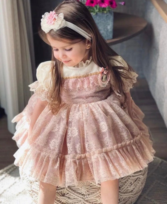 Baby girl pink lace best sale dress