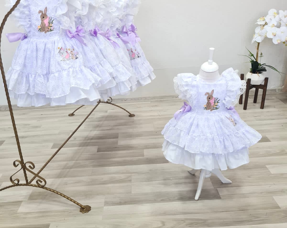 Girl Easter Dress Baby Girls Kids Bunny Embroidery Easter Etsy