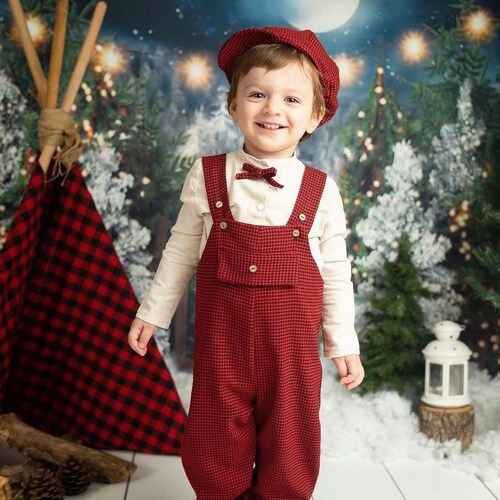 Christmas Baby Boy Outfit. Toddler Boy Clothes Set Tartan Etsy
