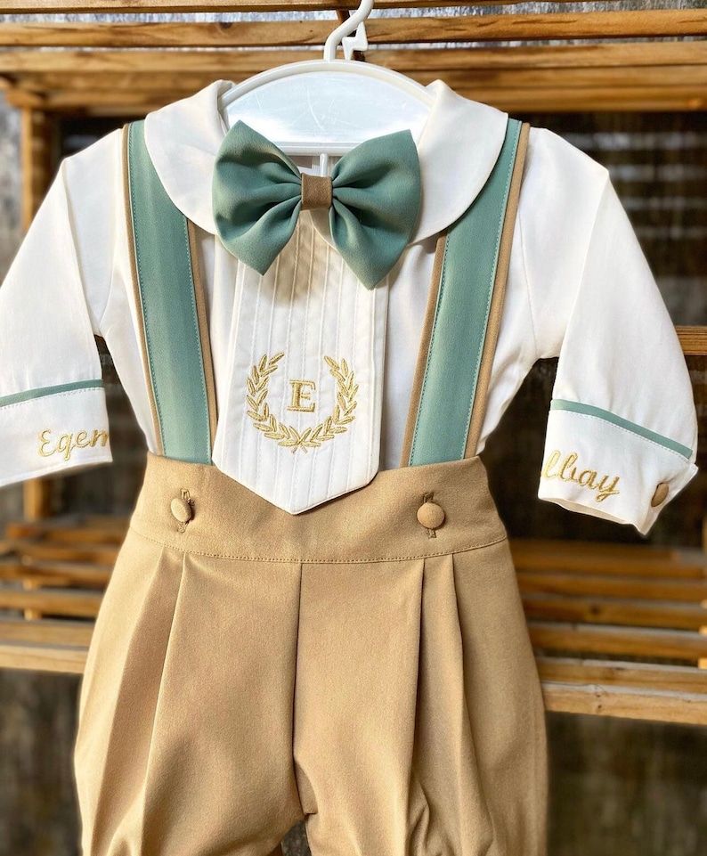 Baby Boy 1st Birthday Outfit Suit Set Short Shirt Bowtie Etsy