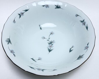 Vintage Noritake Quentin pattern large serving bowl with blue silver embellishment