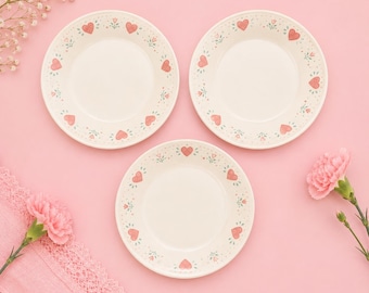 Vintage Corelle “Forever Yours” pattern 6.75 inch side plate set of 3