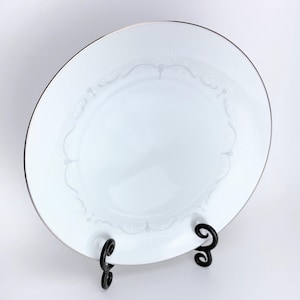 Vintage Noritake Whitebrook 6441 Dinner Plate | Elegant Fine China with Platinum Trim | 10.5&quot; Japanese Formal Dinnerware | Wedding Dining De