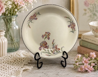 Vintage Universal Cambridge Iris 10” Pie Plate | Floral Oven Proof Serving Dish | Made in USA | Cottagecore Farmhouse Decor