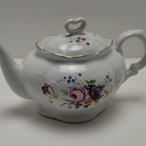 Made in England porcelain floral teapot