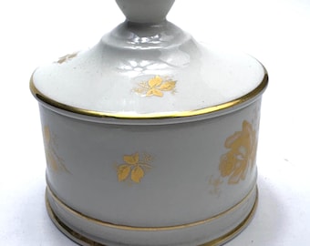 Vintage James Kent Old Foley Staffordshire England lidded dish with gold decoration