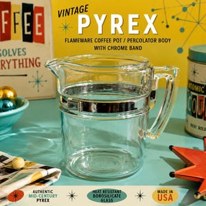 ビンテージ　パーコレーター　PYREX アメリカ製　2個セット　インテリア Pyrex Coffee Stovetop Vintage Percolator - Etsy