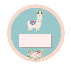 Llama Name Tags or Labels - Editable - Set of 20