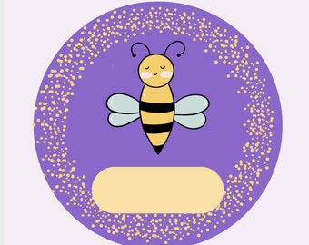 Bee Theme Name Tags or Labels - Editable